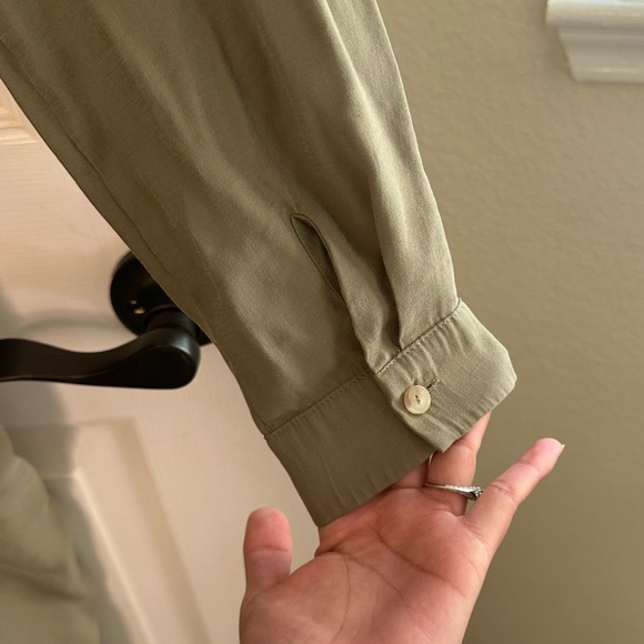 Anthropologie Long Sleeve V-Neck Knot Front Midi Dress - Picture 7 of 15